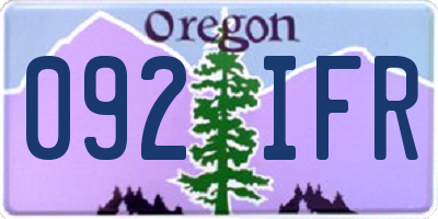 OR license plate 092IFR