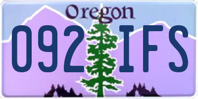 OR license plate 092IFS