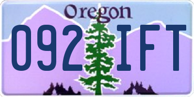 OR license plate 092IFT