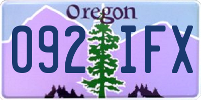 OR license plate 092IFX