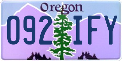 OR license plate 092IFY