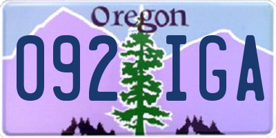 OR license plate 092IGA