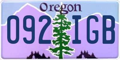 OR license plate 092IGB