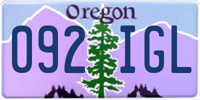 OR license plate 092IGL