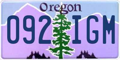 OR license plate 092IGM