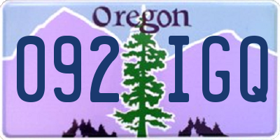 OR license plate 092IGQ