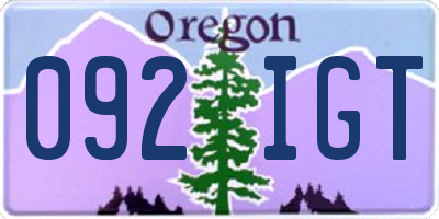 OR license plate 092IGT