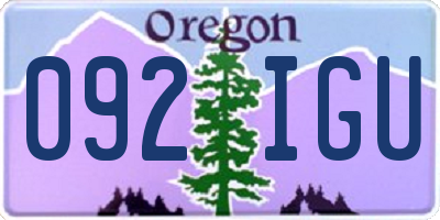 OR license plate 092IGU