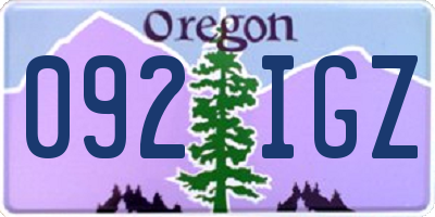 OR license plate 092IGZ