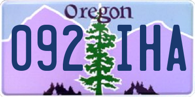 OR license plate 092IHA