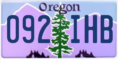 OR license plate 092IHB