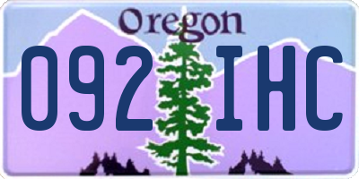 OR license plate 092IHC