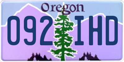 OR license plate 092IHD