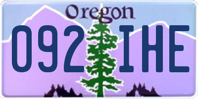 OR license plate 092IHE