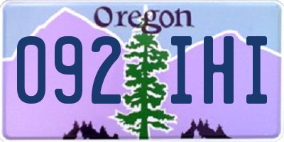 OR license plate 092IHI