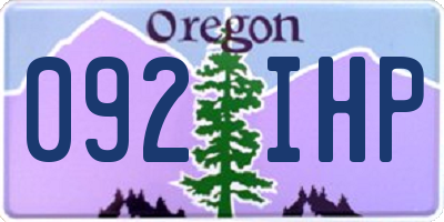 OR license plate 092IHP