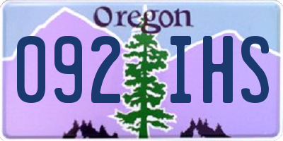 OR license plate 092IHS