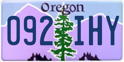 OR license plate 092IHY