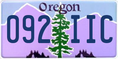OR license plate 092IIC