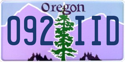 OR license plate 092IID