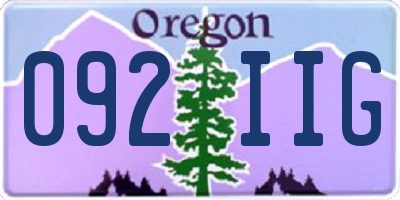OR license plate 092IIG