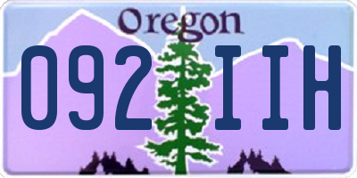 OR license plate 092IIH