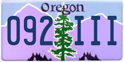 OR license plate 092III