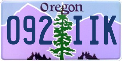 OR license plate 092IIK