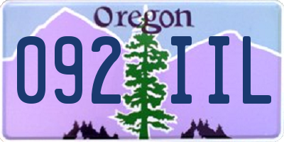 OR license plate 092IIL