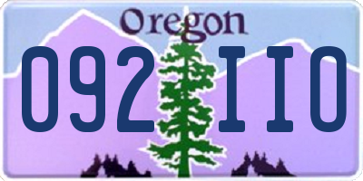 OR license plate 092IIO