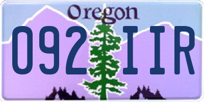 OR license plate 092IIR