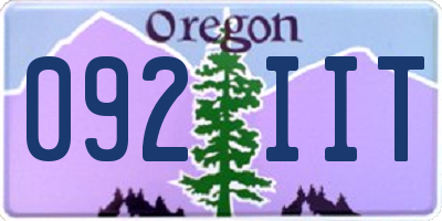 OR license plate 092IIT