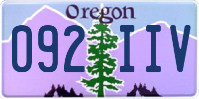 OR license plate 092IIV