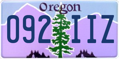 OR license plate 092IIZ