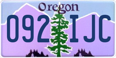 OR license plate 092IJC