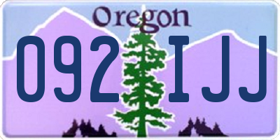 OR license plate 092IJJ