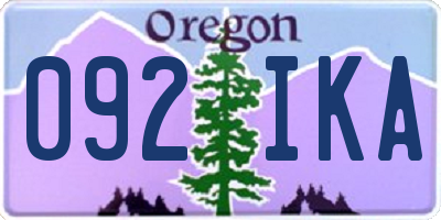 OR license plate 092IKA