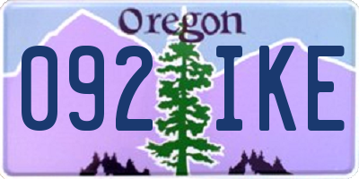 OR license plate 092IKE