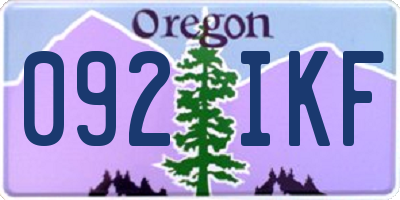 OR license plate 092IKF