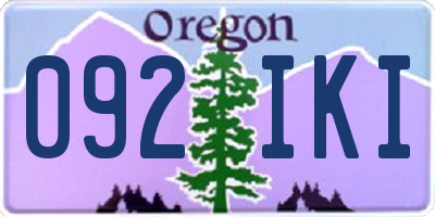 OR license plate 092IKI