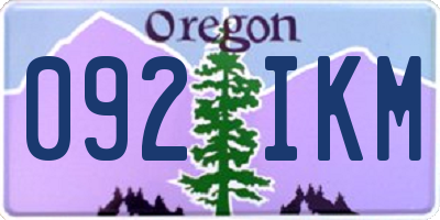 OR license plate 092IKM