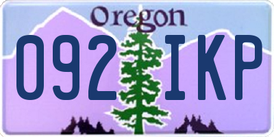 OR license plate 092IKP