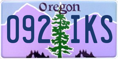 OR license plate 092IKS