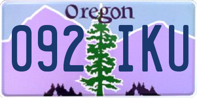 OR license plate 092IKU