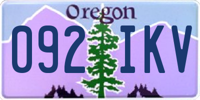 OR license plate 092IKV