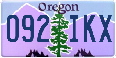 OR license plate 092IKX