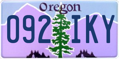 OR license plate 092IKY
