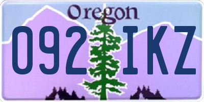 OR license plate 092IKZ