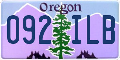 OR license plate 092ILB
