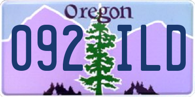 OR license plate 092ILD